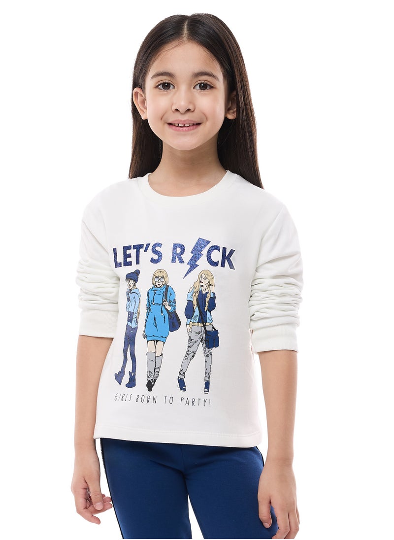 Glitter Printed Top With Glitter Tape On Leggings