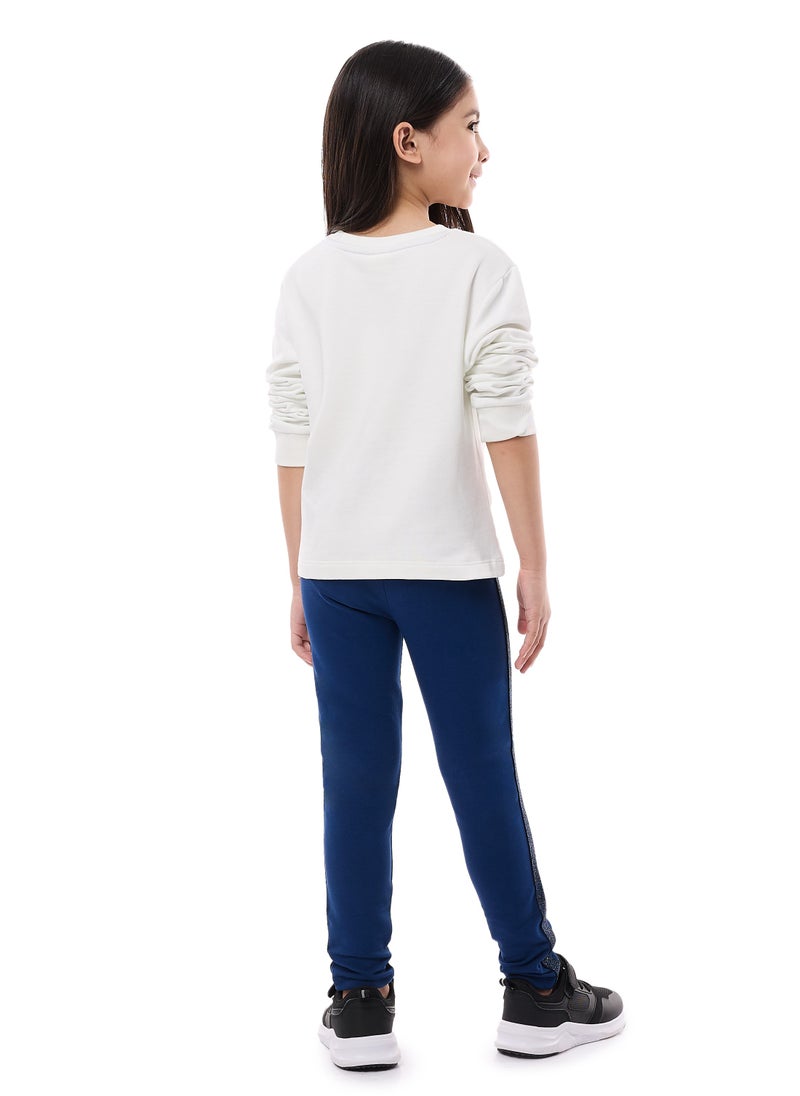 Glitter Printed Top With Glitter Tape On Leggings