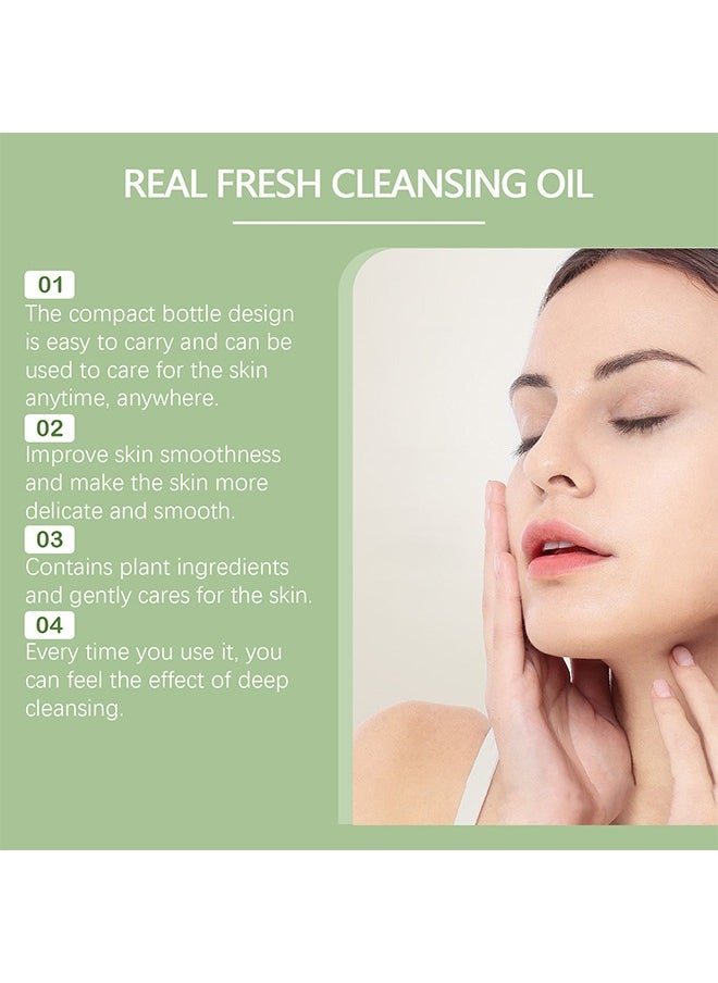 Green Tea Real Fresh Cleansing Oil,Deep Cleansing Oil, Removing Heavy Makeup,Blackhead and Whitehead, Effective Cleansing Without Clogging Pores 100ml