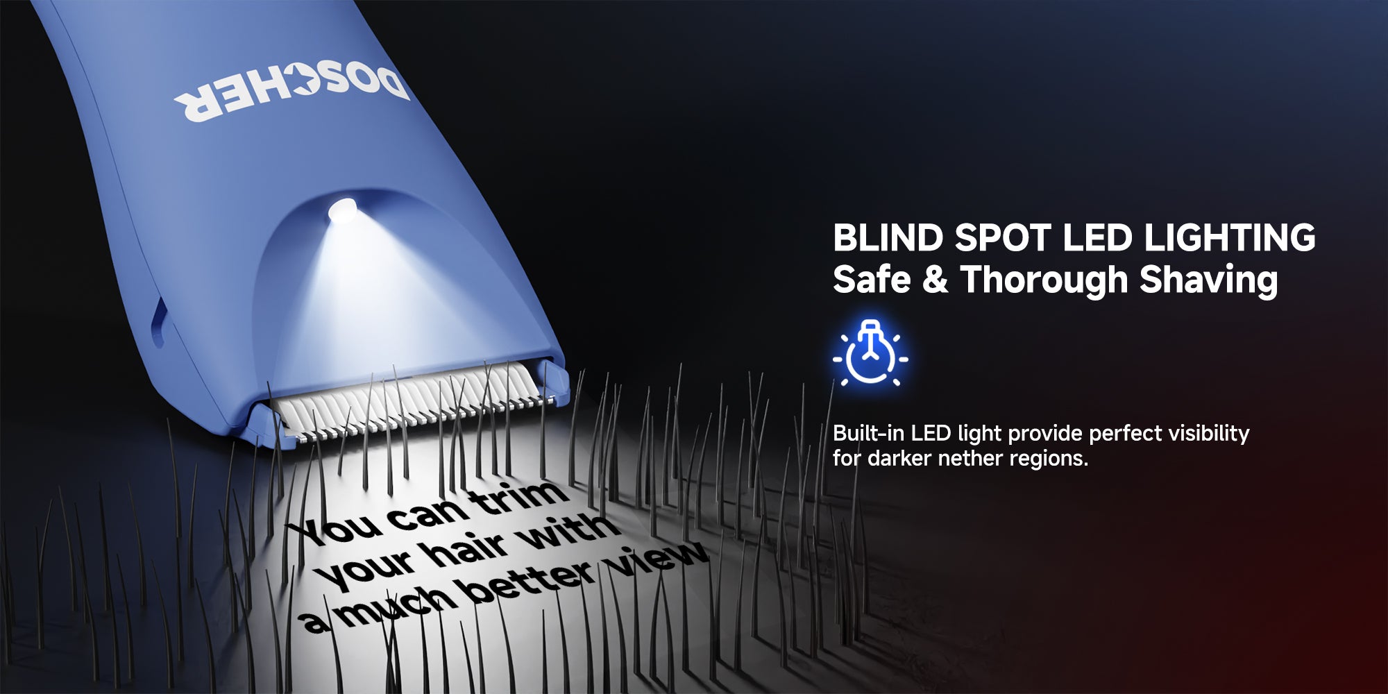 Electric Body Trimmer for Men, Waterproof Rechargeable Body Shaver, Safe Grooming Trimmer Wet/Dry Use, Men’s Grooming