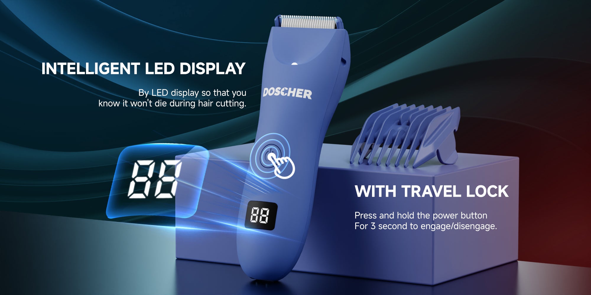 Electric Body Trimmer for Men, Waterproof Rechargeable Body Shaver, Safe Grooming Trimmer Wet/Dry Use, Men’s Grooming