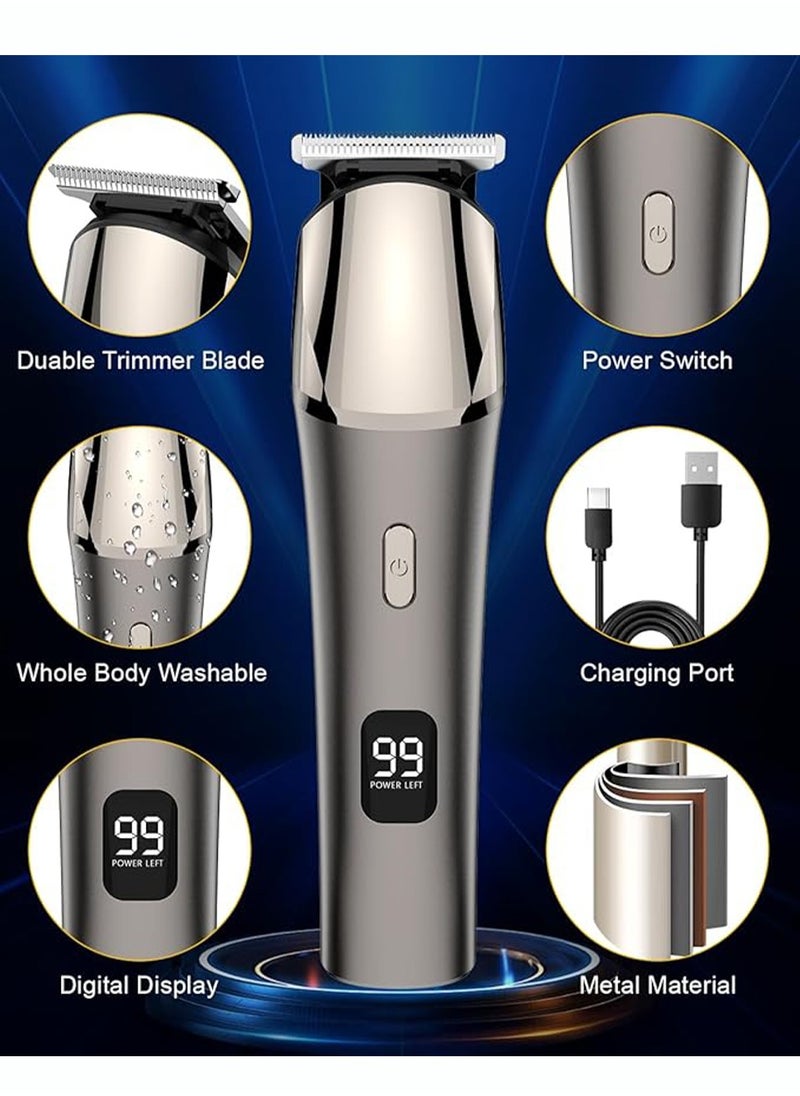 Waterproof Electric Clippers，11-in-1 Hair Clippers Beard Trimmer for Men,Type-C Nose Trimmer Metal Aluminum Hair Trimmer Body Trimmer Facial Trimmers