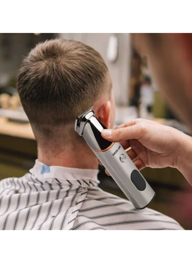 5-in-1 Multi-Function Hair Clipper Set with Multifunctional Replaceable Heads, LED Display, Cord and Cordless Functionality, 90 Minutes Working Time, Waterproof - Black