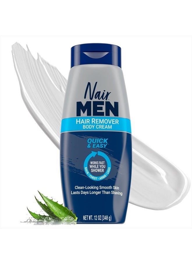 Men Hair Remover Body Cream, Manscape for Smooth Skin for Days, Coarse Hair Removal, 12 oz