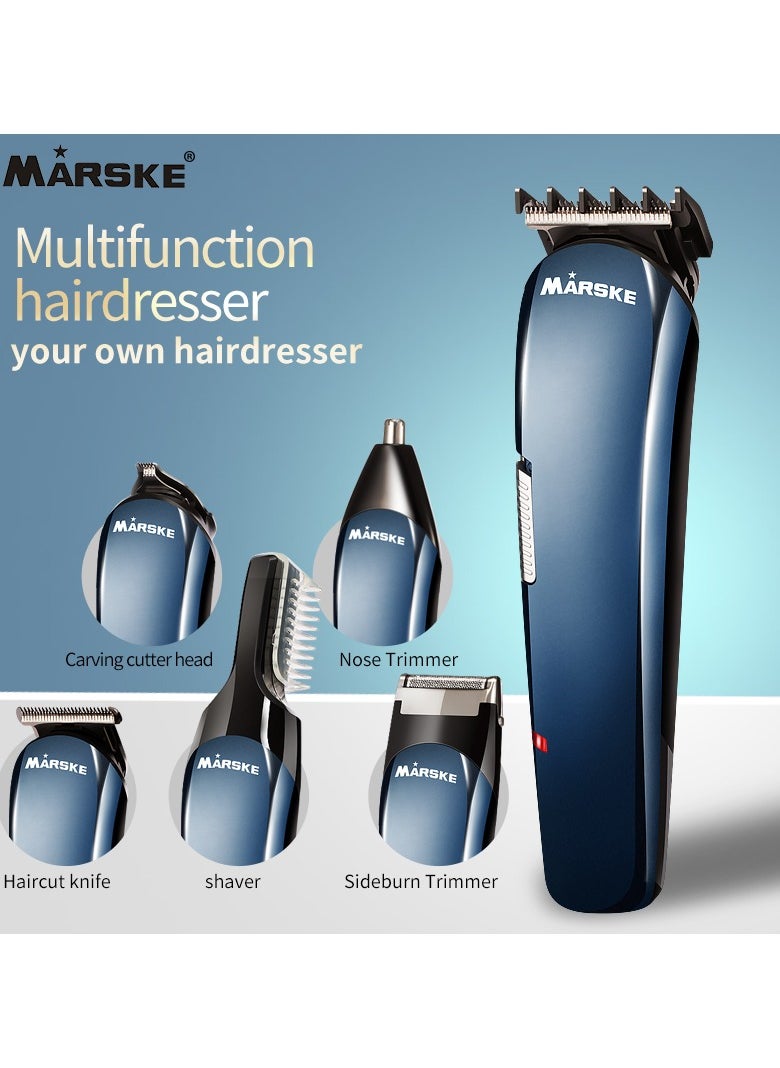 Marske Hair Clippers, Beard Trimmer for Men, Cordless Hair Trimmer Hair Cutting Groomer Kit, USB Rechargeable 5 in 1