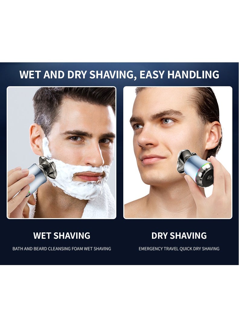 Electric Shaver for Men, Portable 3 Head Electric Shaver with IPX7 Waterproof, 3D Floating Heads, Magnetic Blade, USB Rechargeable, Wet Dry, 60 Days Long-Lasting Battery