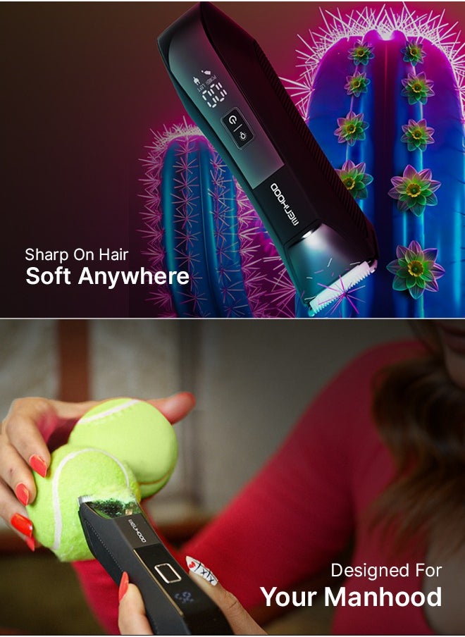 MENHOOD Grooming Trimmer 4.0 | Full Body & Trimmer with Dual Head Foil Technology | Best Trimmer & Body Shaver for Men with Waterproof IPX7 Technology | USB-C Fast Charging | 150 Min Runtime | 4000k LED Spotlight & Power Status Display