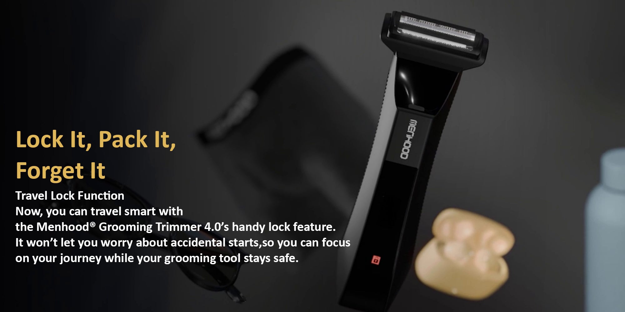 MENHOOD Grooming Trimmer 4.0 | Full Body & Trimmer with Dual Head Foil Technology | Best Trimmer & Body Shaver for Men with Waterproof IPX7 Technology | USB-C Fast Charging | 150 Min Runtime | 4000k LED Spotlight & Power Status Display