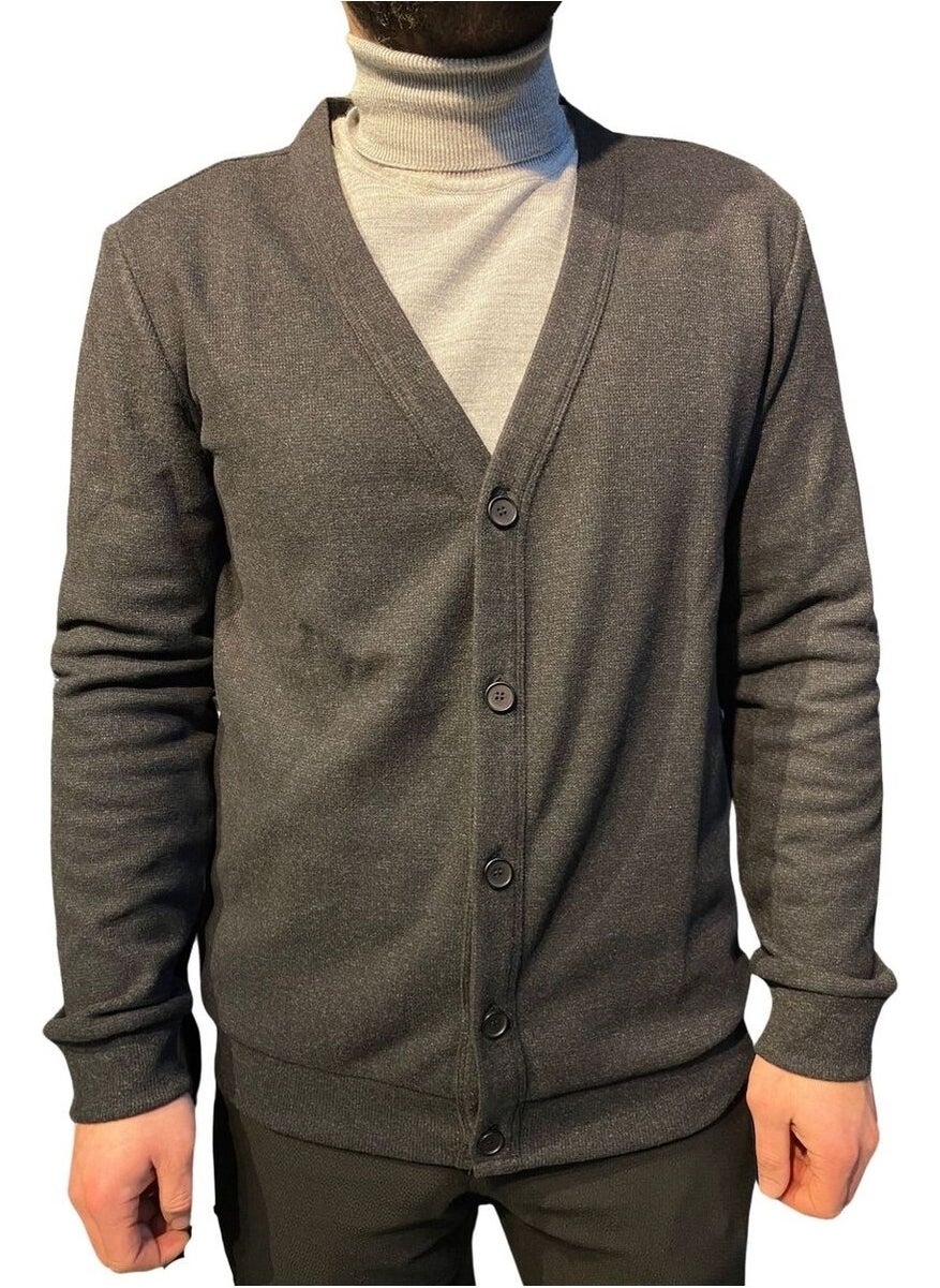 Premium Waffle Patterned Anthracite Cardigan