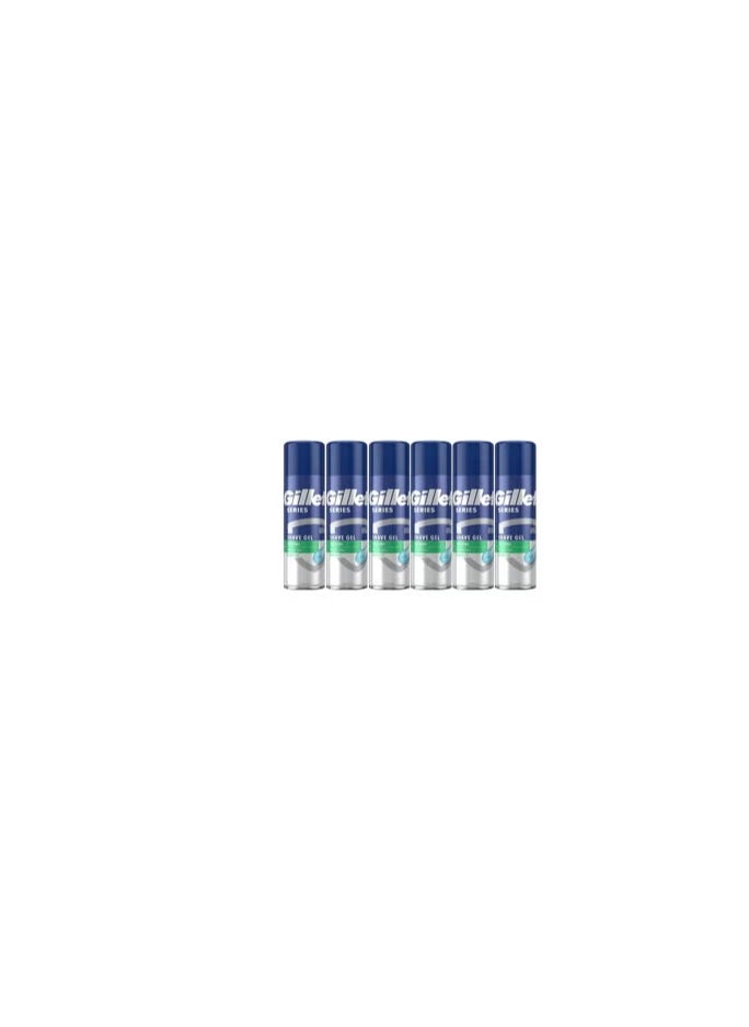 Gillette Series Soothing Shave Gel  Sensitive 200ml (Pack of 6)