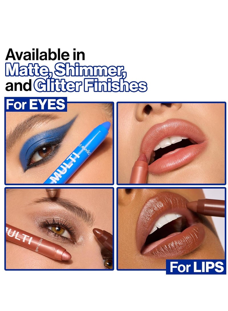 wet n wild Color Icon Cream Eyeliner Eyeshadow Multi-Stick, Moisturizing, Nourishing Velvety Cream-to-Powder Buildable & Blendable Formula, Cruelty-Free & Vegan Blue Lah Lah