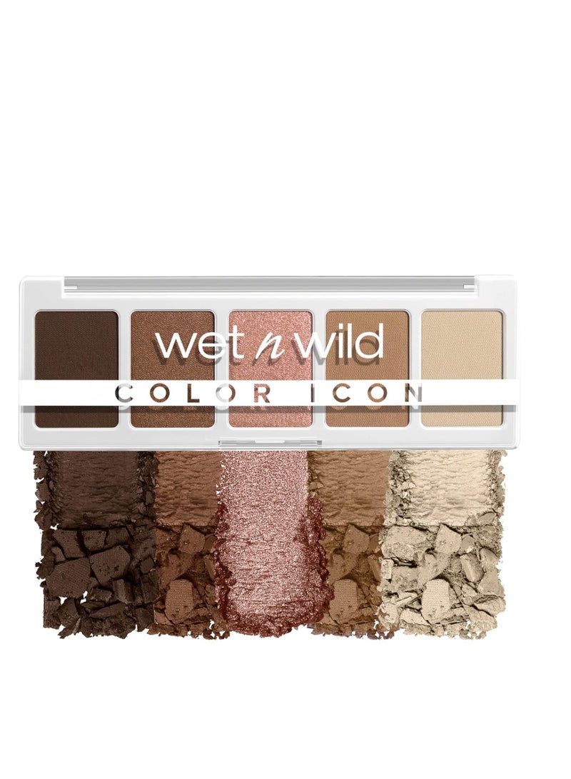 wet n wild Color Icon Eyeshadow Makeup 5 Pan Palette, Matte, Shimmer, Metallic, Long Wearing, Rich Buttery Pigment, Cruelty Free Walking On Eggshells