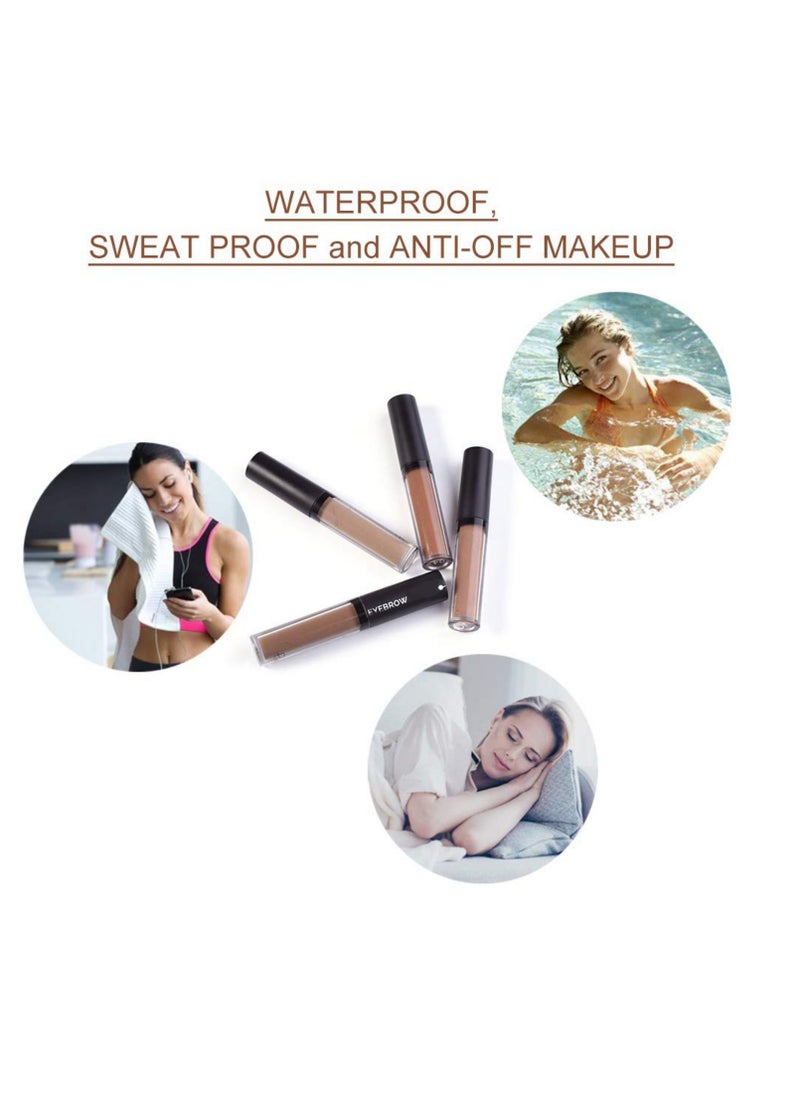 Waterproof Eyebrow Gel  Brown Tinted Mascara Makeup for NaturalLooking Brows, LongLasting SmudgeProof Formula with Brow Shaper and Mascara Primer Brush Wand Kit