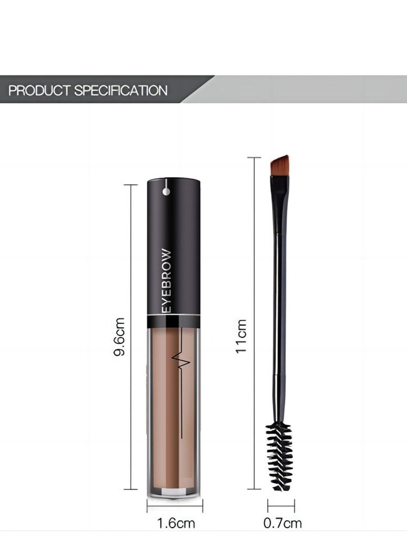 Waterproof Eyebrow Gel  Brown Tinted Mascara Makeup for NaturalLooking Brows, LongLasting SmudgeProof Formula with Brow Shaper and Mascara Primer Brush Wand Kit