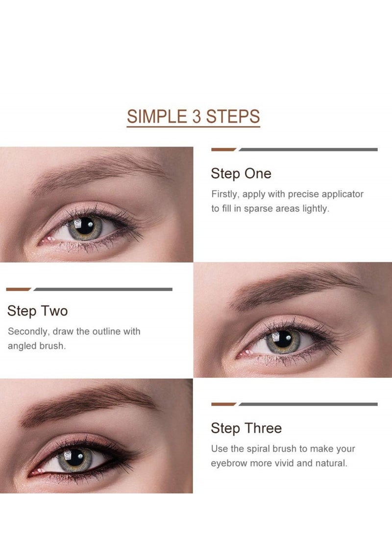 Waterproof Eyebrow Gel  Brown Tinted Mascara Makeup for NaturalLooking Brows, LongLasting SmudgeProof Formula with Brow Shaper and Mascara Primer Brush Wand Kit
