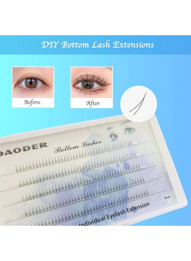 Lash Clusters Bottom Lash Extension Natural Lower Diy Eyelash Extension With Clear Band Soft Light Under Eye Individua Lashes Pack (Bottom Lashes Cat Ear)