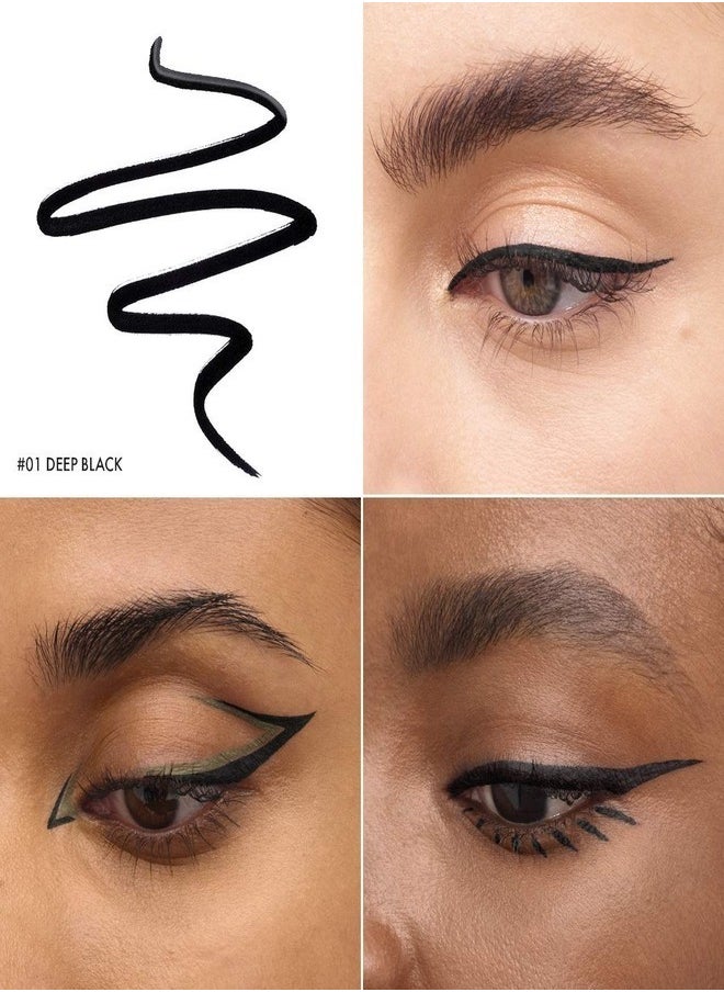SEPHORA COLLECTION 12h Intense Ink Classic Line - Precise, Intense Felt-Tip Eyeliner 01 Deep Black - Matte Deep Black 1ml