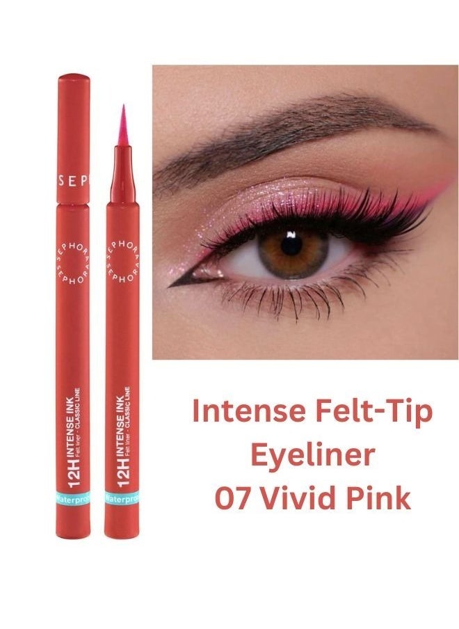 SEPHORA COLLECTION 12h Intense Ink Classic Line - Precise, Intense Felt-Tip Eyeliner 07 Vivid Pink 1ml