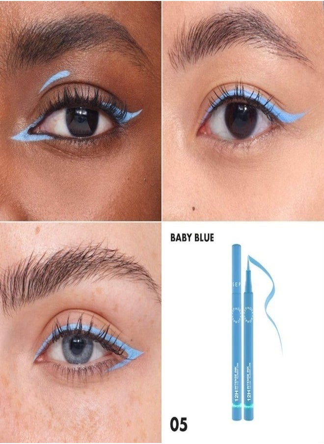 SEPHORA COLLECTION 12h Intense Ink Classic Line - Precise, Intense Felt-Tip Eyeliner 05 Baby Blue 1ml