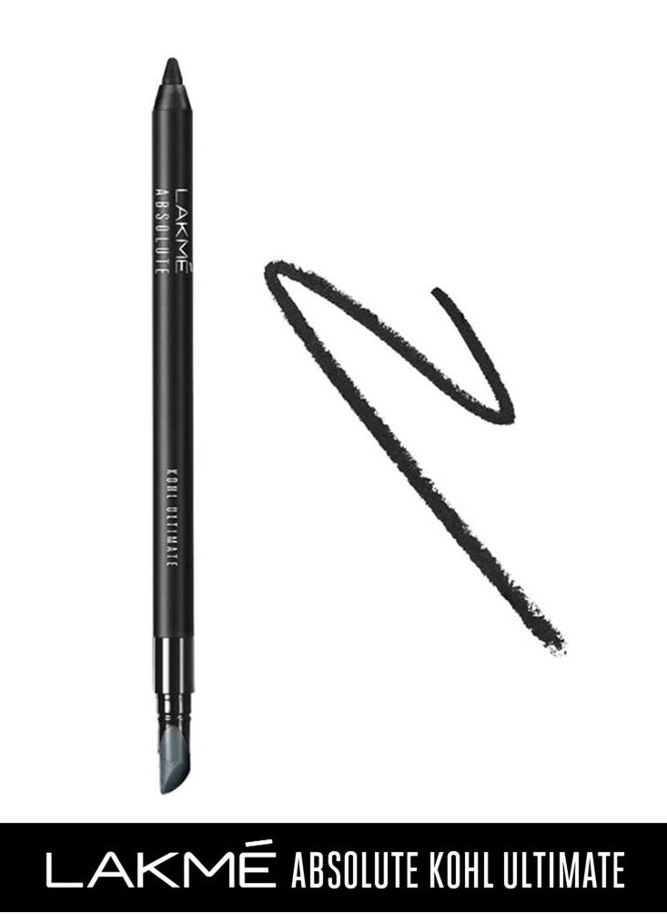 LAKMÉ Absolute Ultimate Opaque Kohl Kajal Pencil, Black, Water Resistant, Lasts Upto 16 Hrs, 1.2 G
