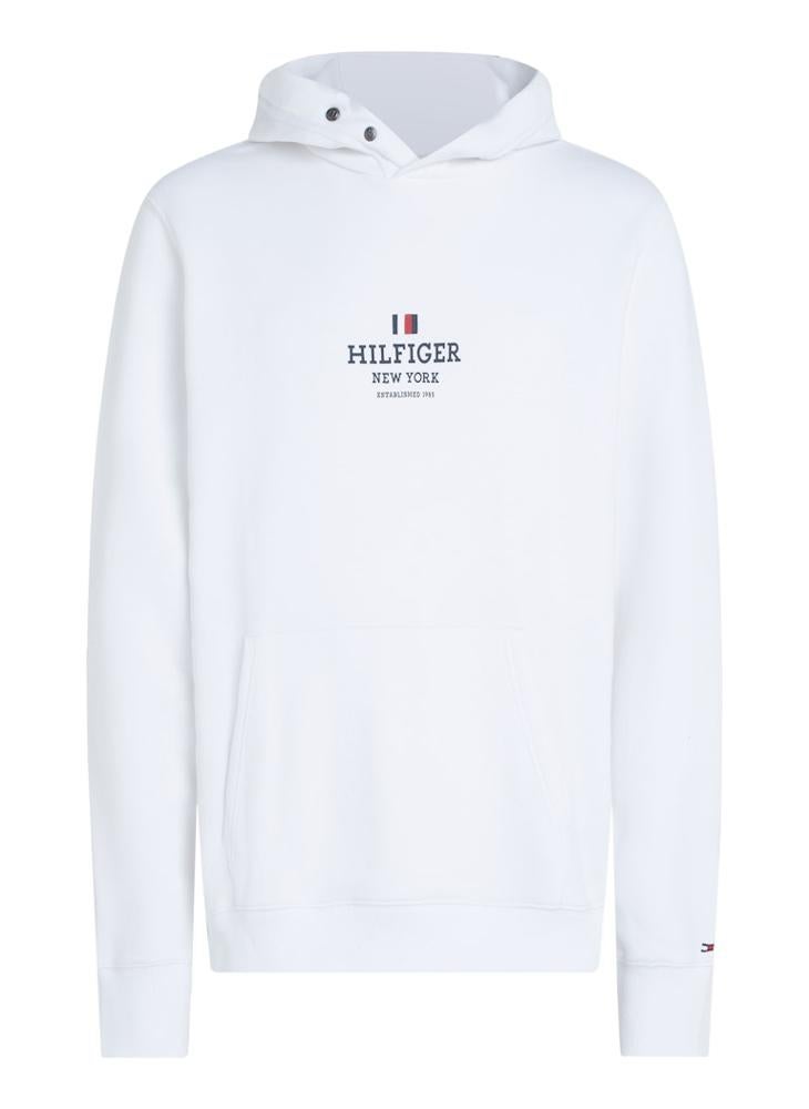 Graphic Print Drawstring Pull Over Hoodie