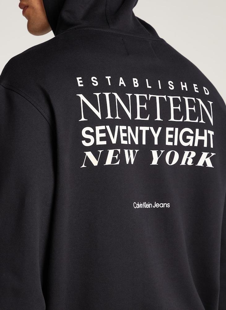 Graphic Print Drawsrting Hoodie