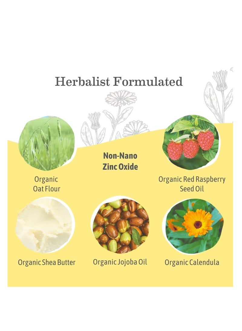 Earth Mama Uber-Sensitive Mineral Sunscreen Lotion SPF 40 | Reef Safe, Non-Nano Zinc, Contains Organic Colloidal Oatmeal | Steroid-Free Eczema Cream for Baby, Kid & Family, 3-Ounce