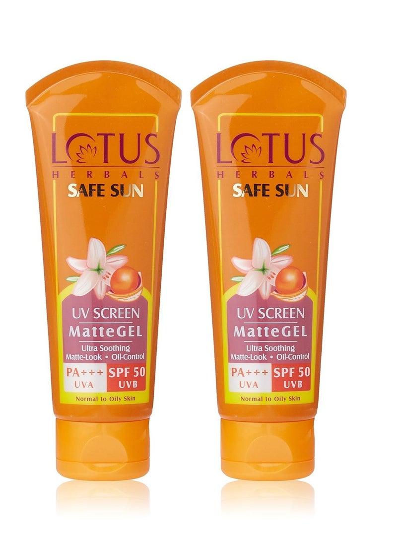 Lotus Herbals Safe Sun UV Screen Matte Gel, 100g (Set of 2)