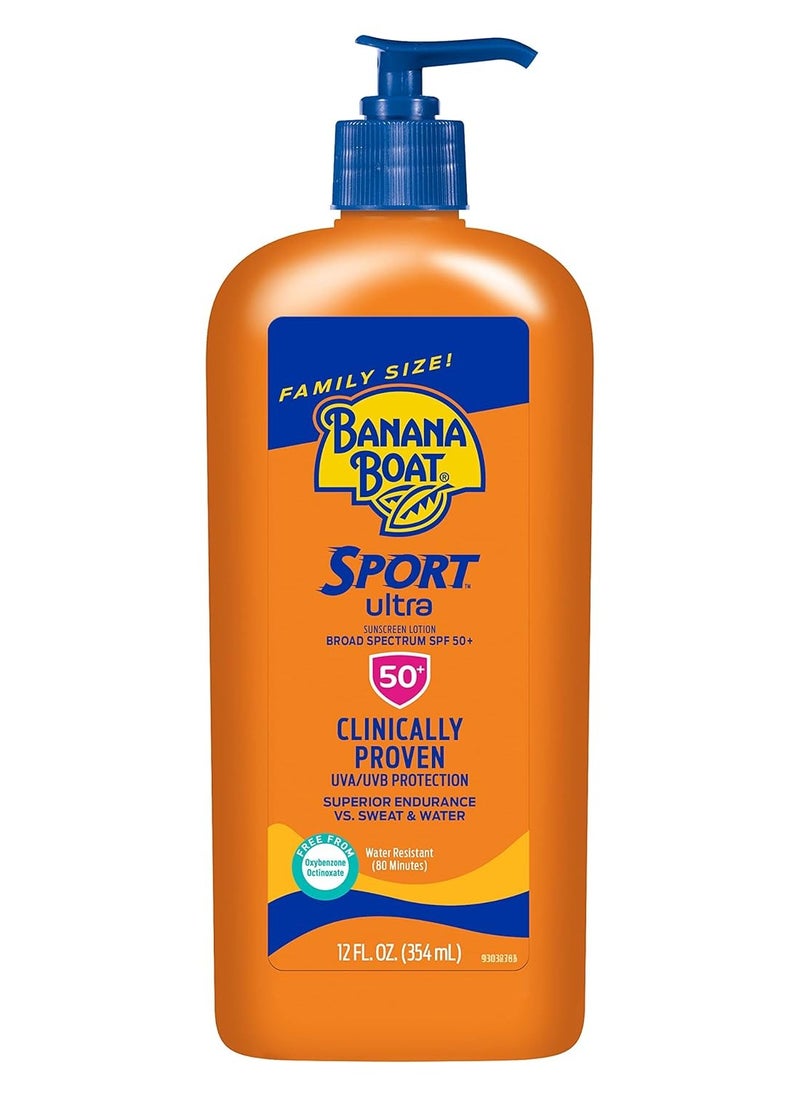 Banana Boat Sport Ultra SPF 50 Sunscreen Lotion, 12oz | Banana Boat Sunscreen SPF 50 Lotion, Oxybenzone Free Sunscreen, Sunblock Lotion Sunscreen, Family...