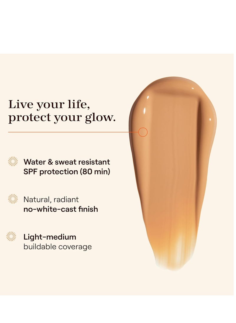 Live Tinted Sunscreen Hueguard Skin Tint SPF 50 - Tinted Mineral Sunscreen with Light-Medium Buildable Coverage With a Hydrating and Radiant Finish - Water and Sweat Resistant, 1.35 fl oz - Shade 08