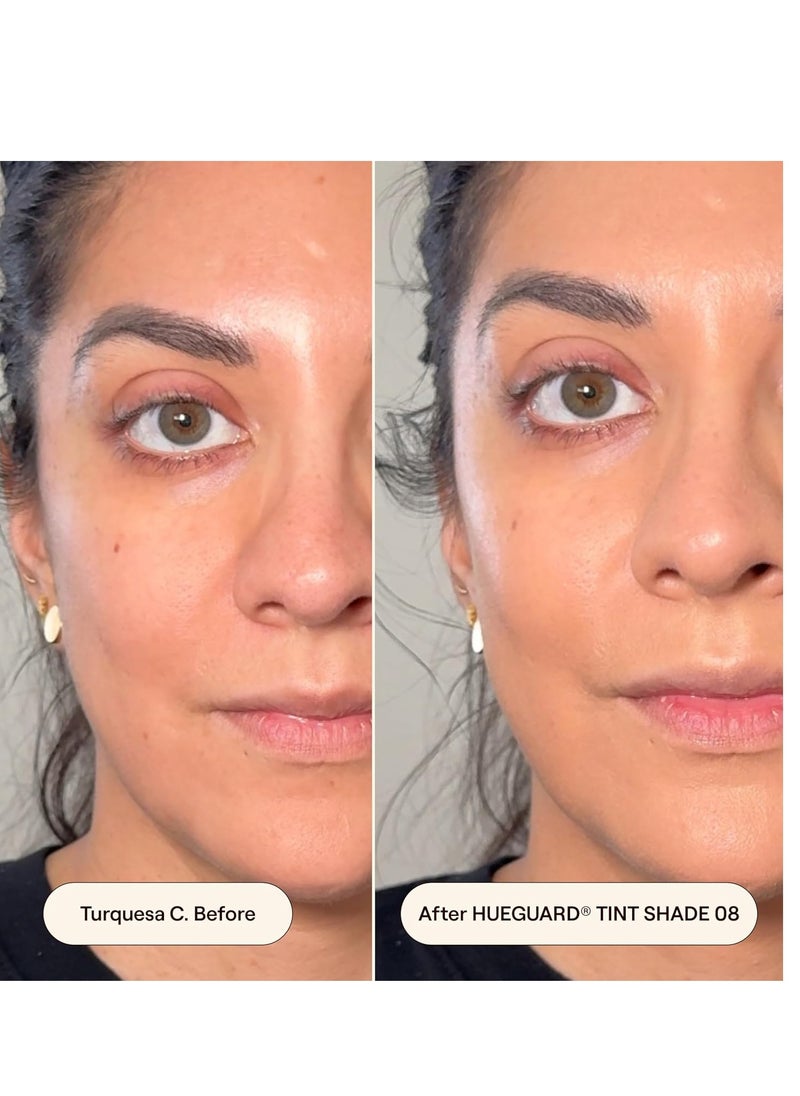 Live Tinted Sunscreen Hueguard Skin Tint SPF 50 - Tinted Mineral Sunscreen with Light-Medium Buildable Coverage With a Hydrating and Radiant Finish - Water and Sweat Resistant, 1.35 fl oz - Shade 08