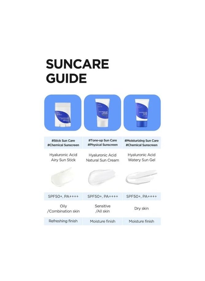 Hyaluronic Acid Watery Sun Gel SPF 50  PA  8 Types Hyaluronic Acid UVA UVB Protection No White Cast Reef Safe Non Nano Sunscreen 1.69 Fl Oz