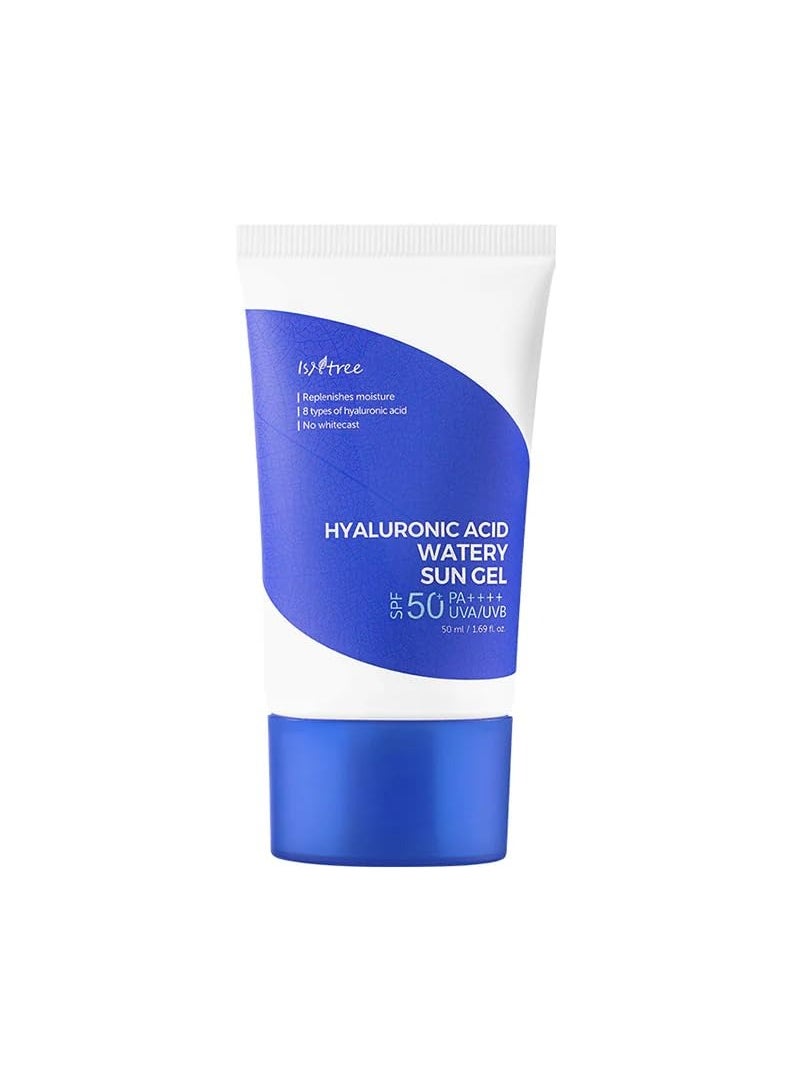 Hyaluronic Acid Watery Sun Gel SPF 50  PA  8 Types Hyaluronic Acid UVA UVB Protection No White Cast Reef Safe Non Nano Sunscreen 1.69 Fl Oz