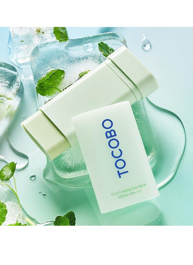 Cica Cooling Sun Stick SPF50+ ，Fermented Cica Complex, Cooling Sun Stick, Reduces Skin Temperature, Quick Soothing, Lightweight and Moisturizing Sun Stick-18g