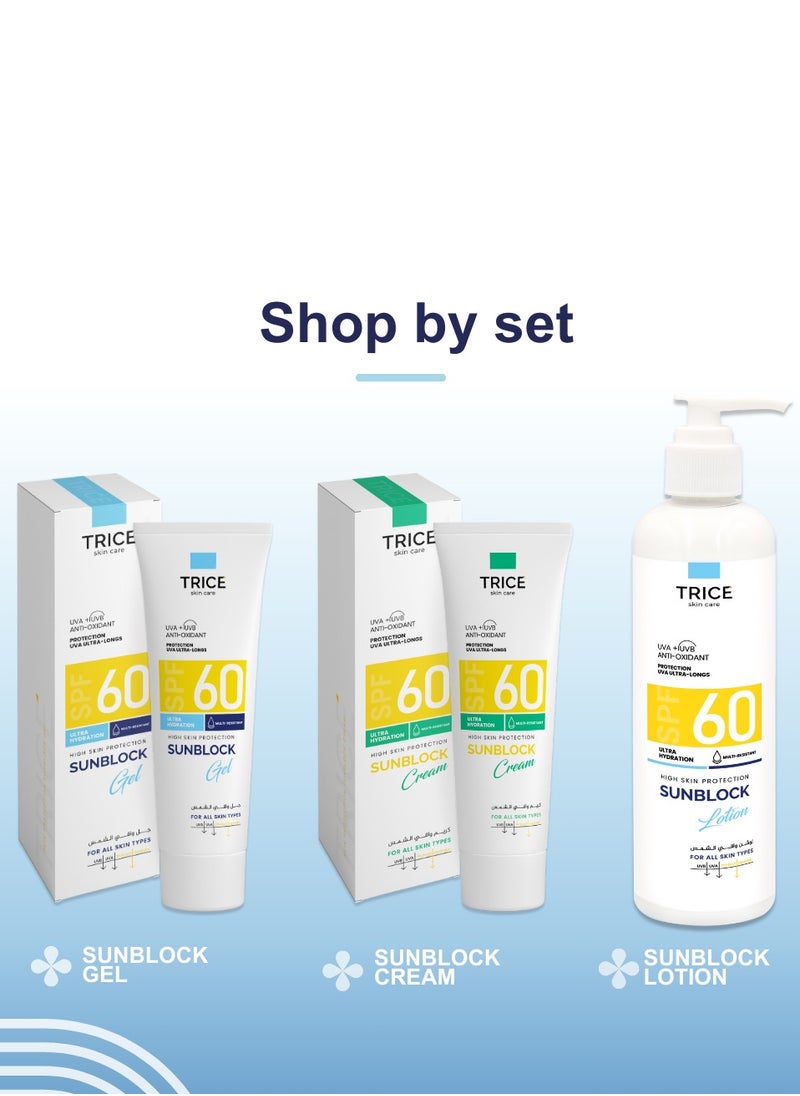 Trice Sunscreen Lotion SPF 60 | Broad Spectrum Protection | Hydrating Formula | Antioxidant | Water-Resistant | 200 ml