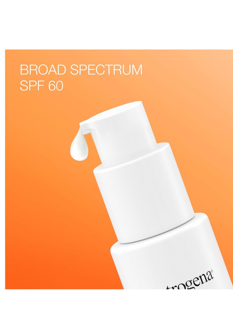 Neutrogena Clear Face Serum Sunscreen with Green Tea, Broad Spectrum SPF 60, Non-Comedogenic Face Sunscreen for Lightweight UVA/UVB Protection, Oxybenzone- & Fragrance-Free 1.7 fl. ozFluid Ounce