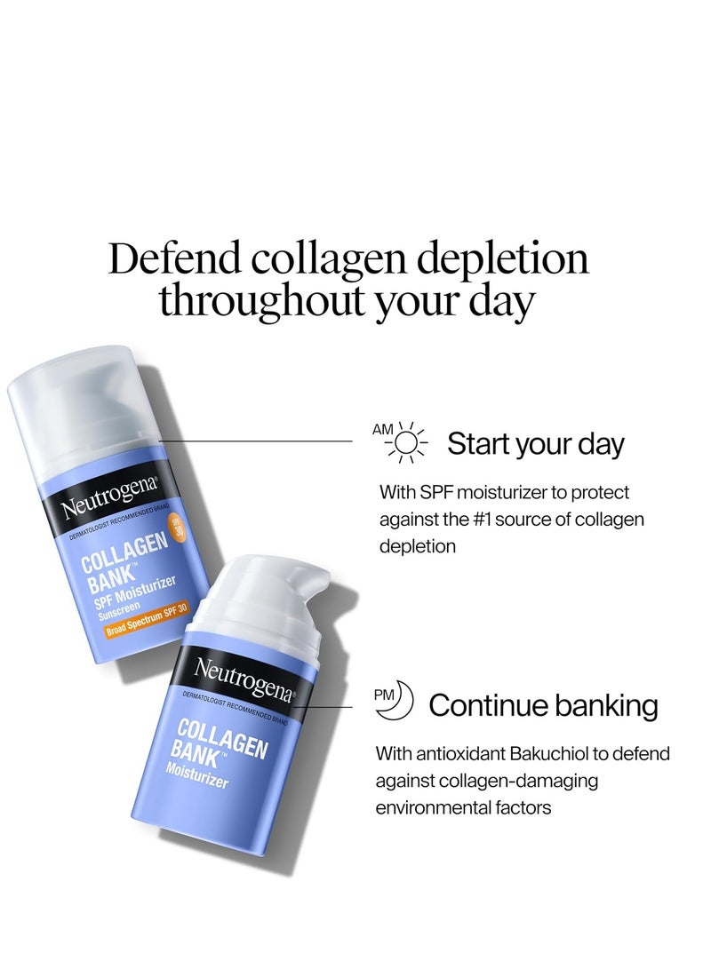 Neutrogena Collagen Bank Face Moisturizer with SPF 30 Sunscreen, Daily Anti-Aging Face & Neck Collagen Cream with Micro-Peptides & SPF to Support & Protect Skin’s Natural Collagen 2 fl ozFluid Ounce