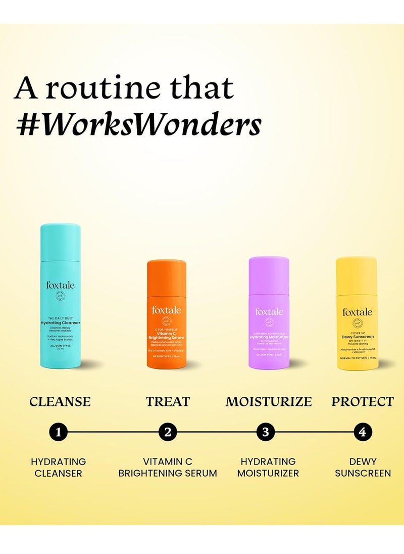 Foxtale SPF 70 Niacinamide Dewy Sunscreen with PA++++ For Dewy Sun Protection | Tan Protection | Lightenweight | No White Cast | Non Greasy | Anti-Tan Formula | For Spot Depigmentation | Men & Women | 15 Ml