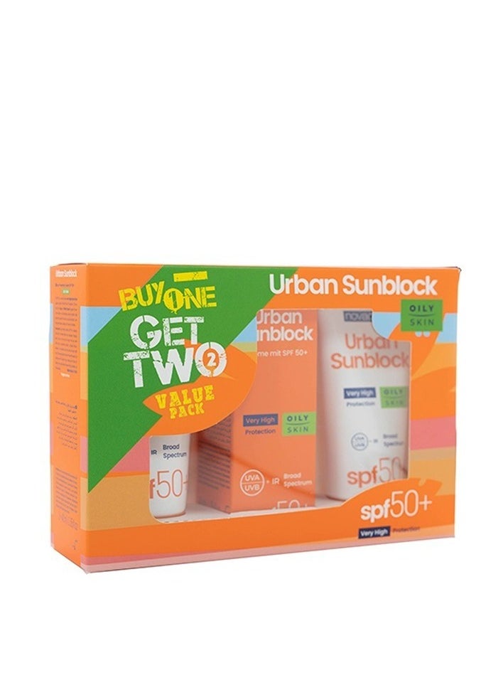 Urban Sunblock SPF 50 plus UVA UVB Sunscreen High Protection plus Oily Skin Cream 40 ml pack of 2