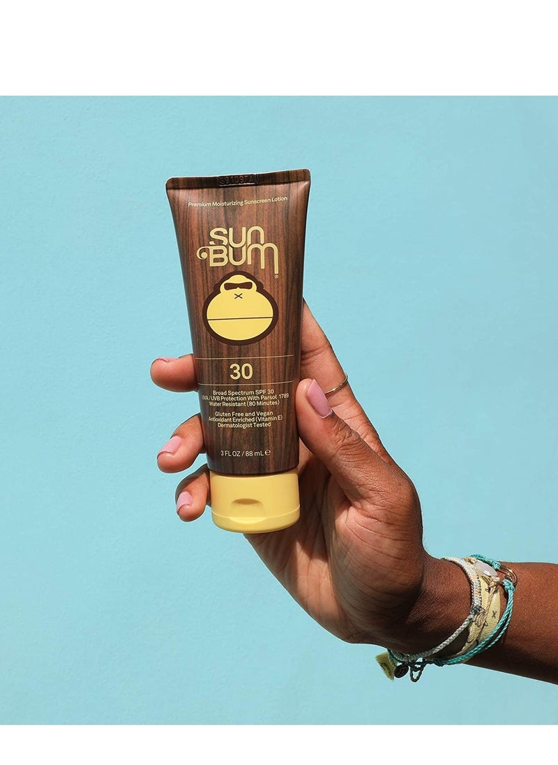 Sun Bum Original SPF 30 Sunscreen Lotion | Vegan and Hawaii 104 Reef Act Compliant (Octinoxate & Oxybenzone Free) Broad Spectrum Moisturizing UVA/UVB Sunscreen with Vitamin E | 3 oz (Pack of 2)