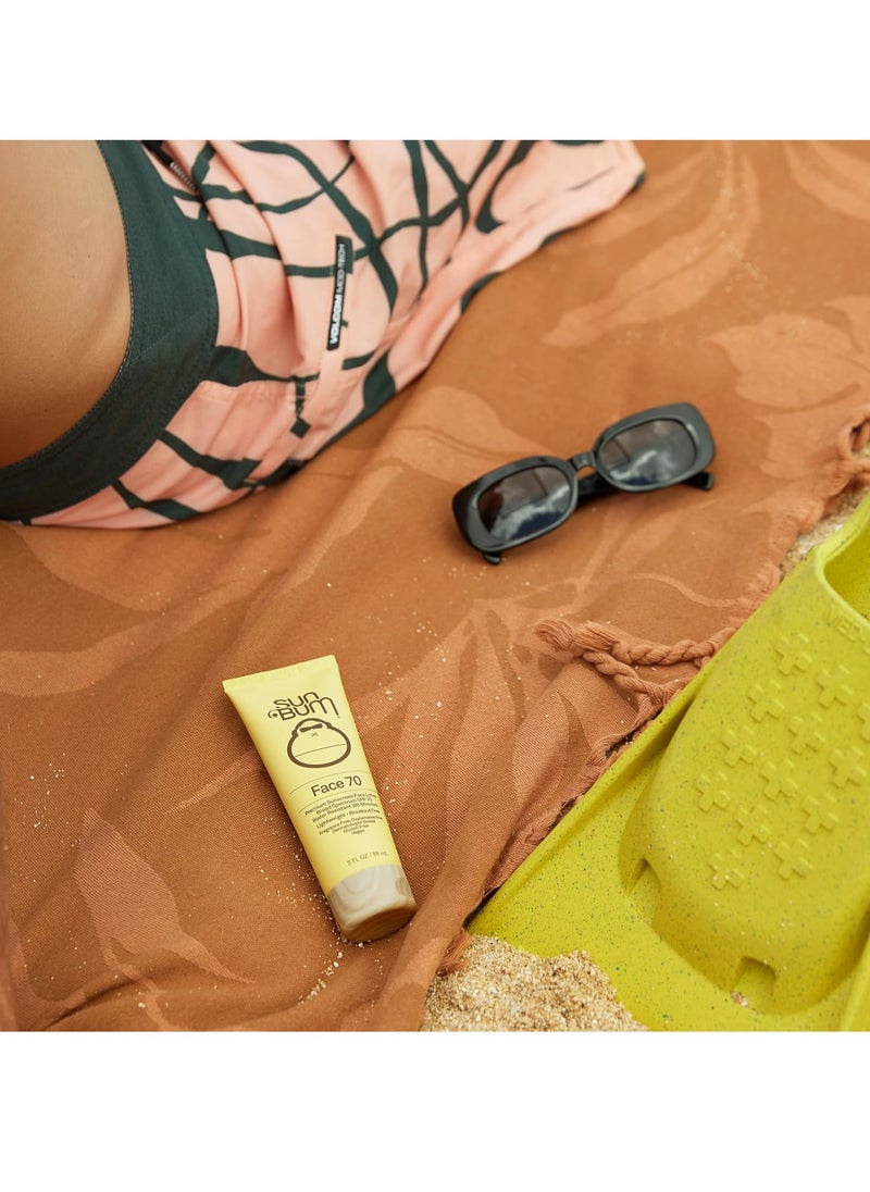 Sun Bum Original SPF 70 Sunscreen Face Lotion | Broad Spectrum Moisturizing Facial Sunblock with Vitamin E | Oil Free | Hawaii 104 Act Compliant (Octinoxate & Oxybenzone Free) | Travel Friendly | 3 oz