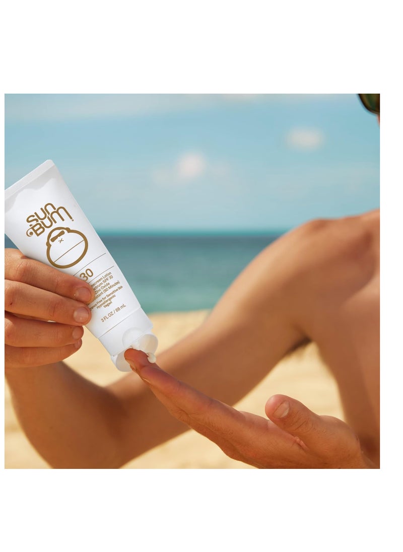 Sun Bum Mineral SPF 30 Sunscreen Body Lotion| Broad Spectrum Moisturizing Facial Sunblock with Vitamin E | Vegan and Hawaii 104 Act Compliant (Octinoxate & Oxybenzone Free) | Travel Friendly 3 oz