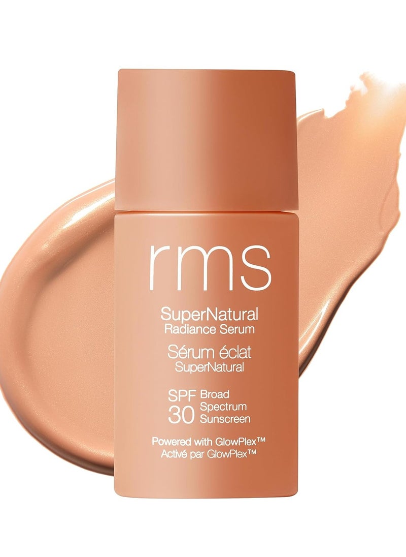 RMS Beauty SuperNatural Radiance Serum - Broad Spectrum SPF 30 with Non Nano Zinc Oxide, Tinted Sunscreen for Face, Clean Beauty Mineral Sunscreen