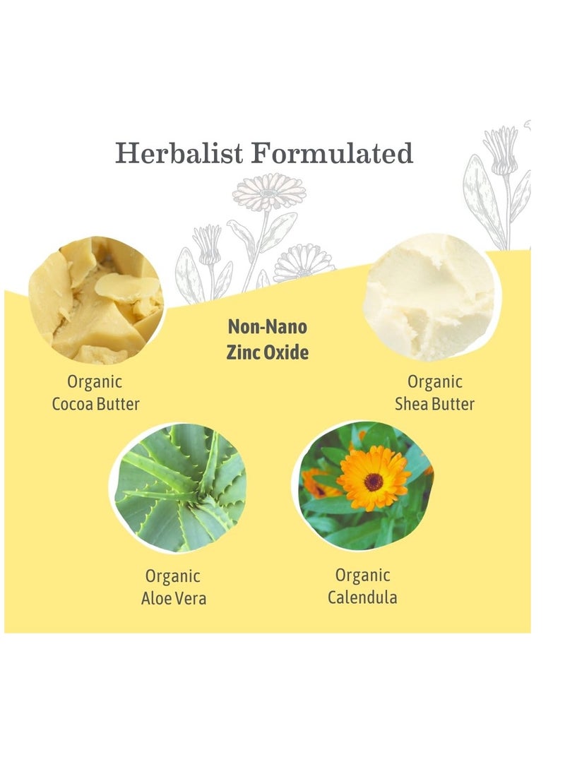 Earth Mama Baby Face Mineral Sunscreen Stick SPF 40 | Reef Safe, Non-Nano Zinc, Natural Water Resistant Sun Cream for Babies, Kids & Adults 0.74-Ounce, 3-Pack