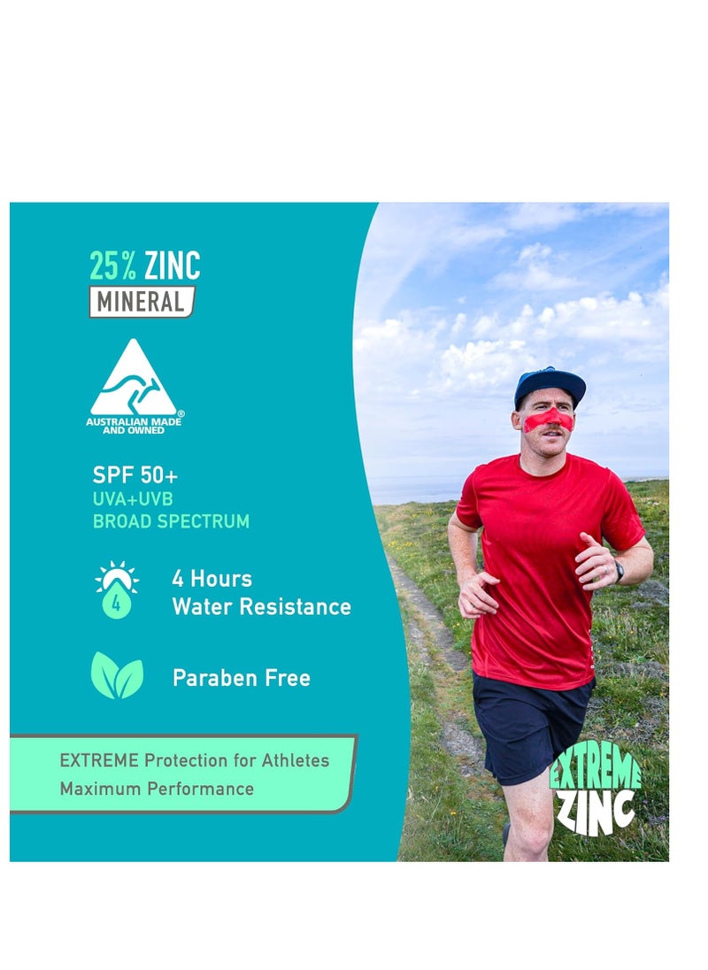 Sun Zapper Extreme Sunscreen Zinc Stick - Red, White, Blue 3-Pack SPF50+ Colored Zinc Oxide Sticks for Face - Made in Australia