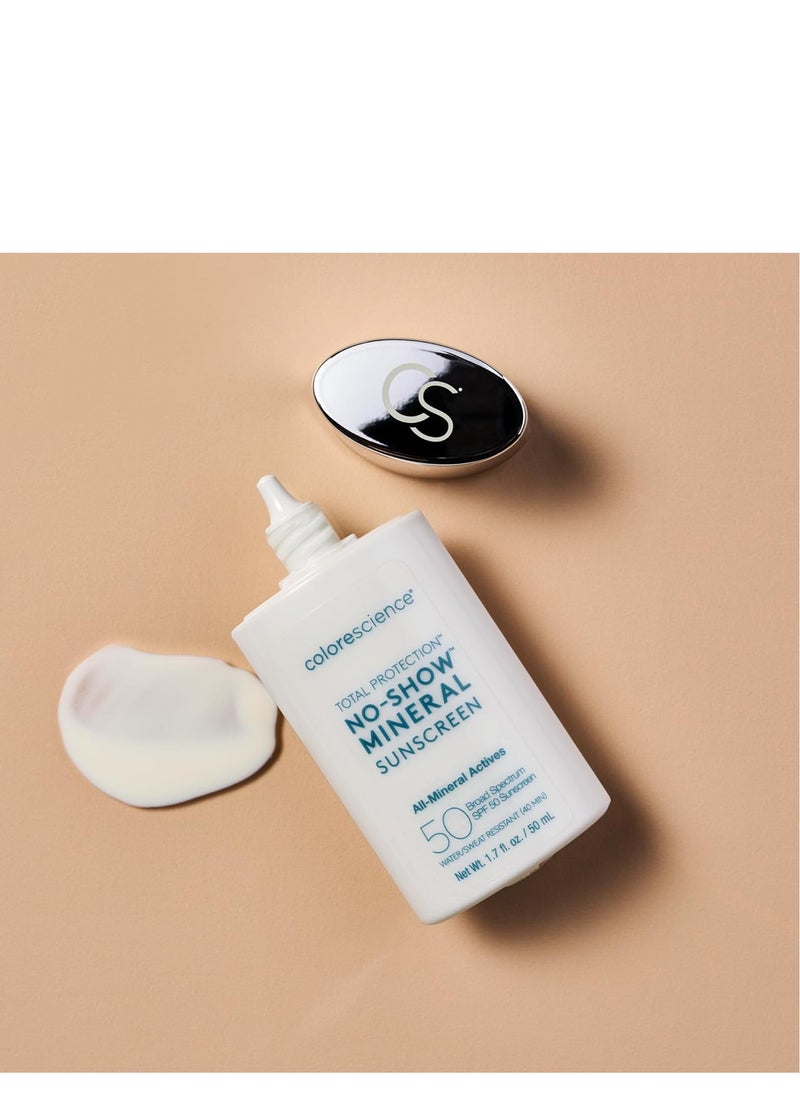 Colorescience Total Protection No-Show Mineral Sunscreen SPF 50, 1.7oz, 100% Invisible all-mineral sunscreen for all skin tones & types