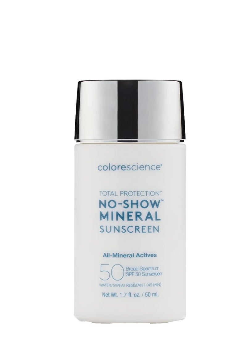 Colorescience Total Protection No-Show Mineral Sunscreen SPF 50, 1.7oz, 100% Invisible all-mineral sunscreen for all skin tones & types