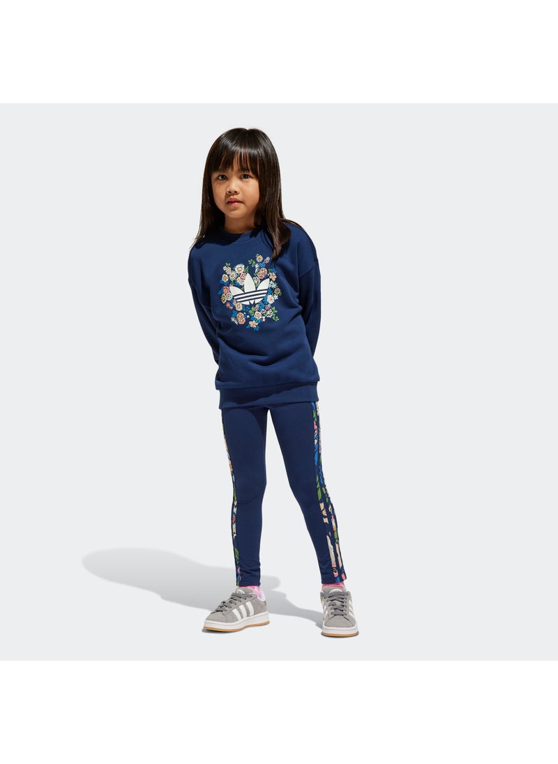 Kids Adidas Originals X Liberty London Crew Leggings Set