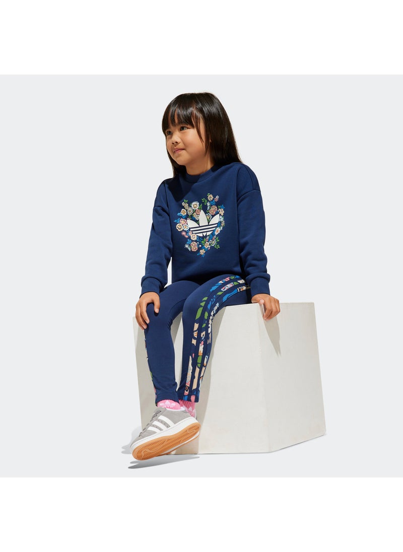 Kids Adidas Originals X Liberty London Crew Leggings Set