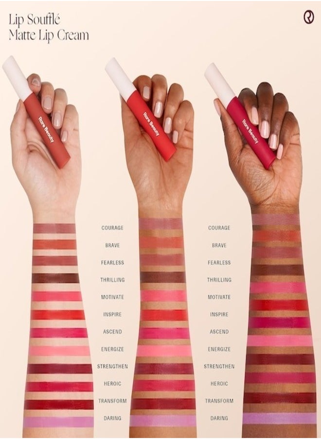 Rare Beauty by Selena Gomez Lip Soufflé Matte Cream Lipstick in Fearless - Deep Mauve Rose 3.9ml